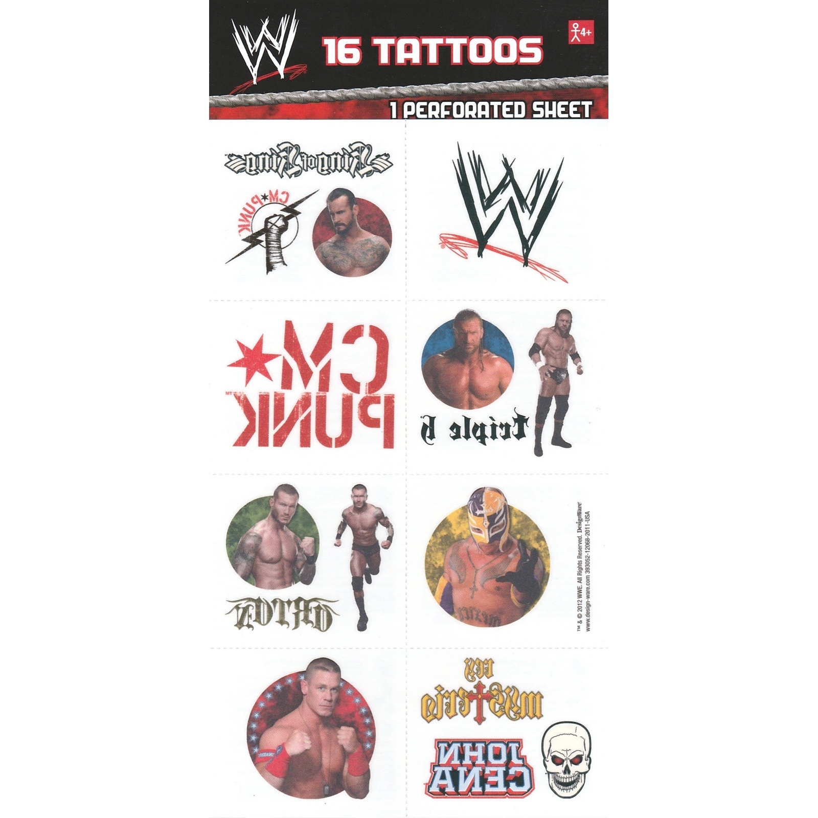 WWE Tattoos (1 Sheet)