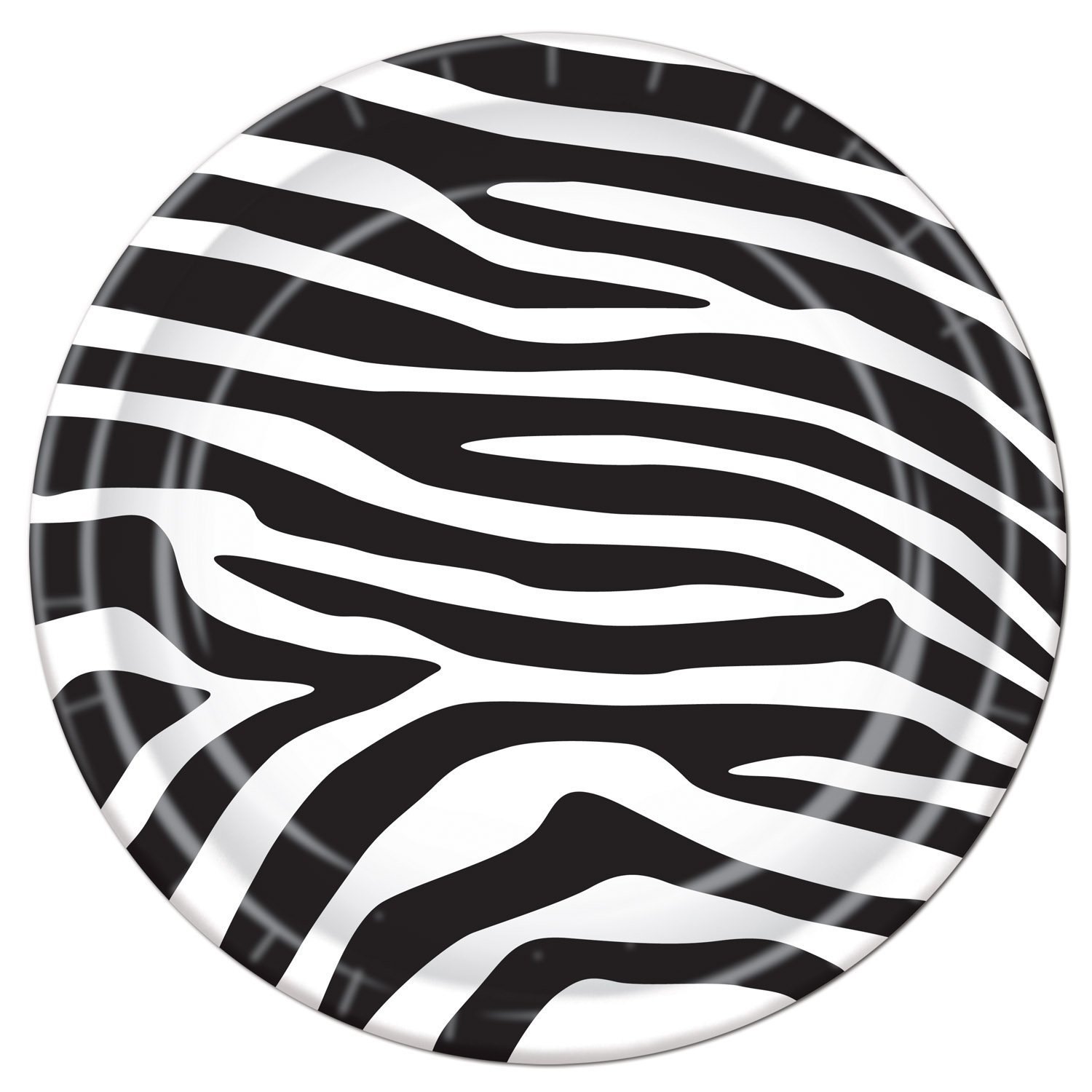 Zebra Print Large Paper Plates (Pack of 8)