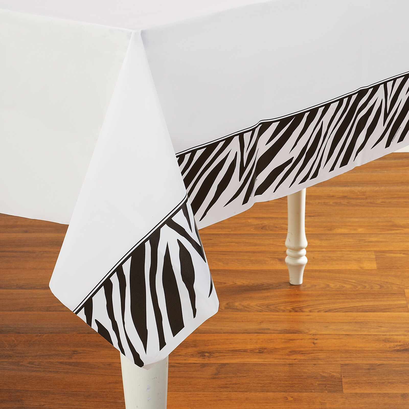 Zebra Print Plastic Tablecloth